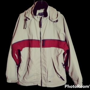 American Eagle Winter Coat Mens Medium beige and red